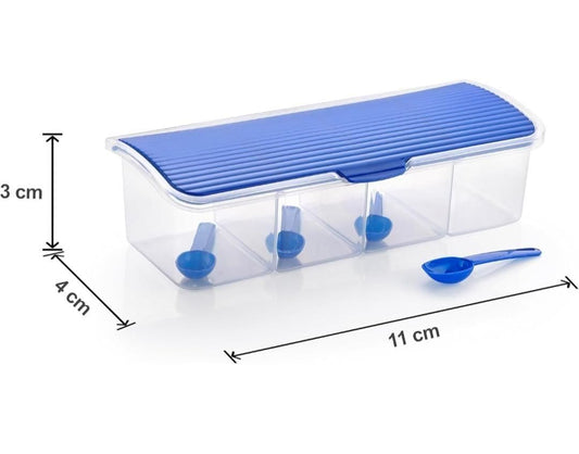 4-in-1 Spice Vault with Measuring Spoons and Airtight Lid – Pack of 2