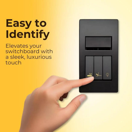 Gold Switch Stickers – Functional Icons (Multiple Set Options)