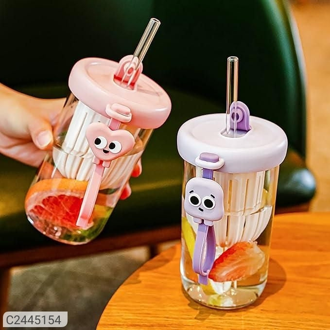Glass Tumbler with Fruit Infuser Lid and StrawPackage