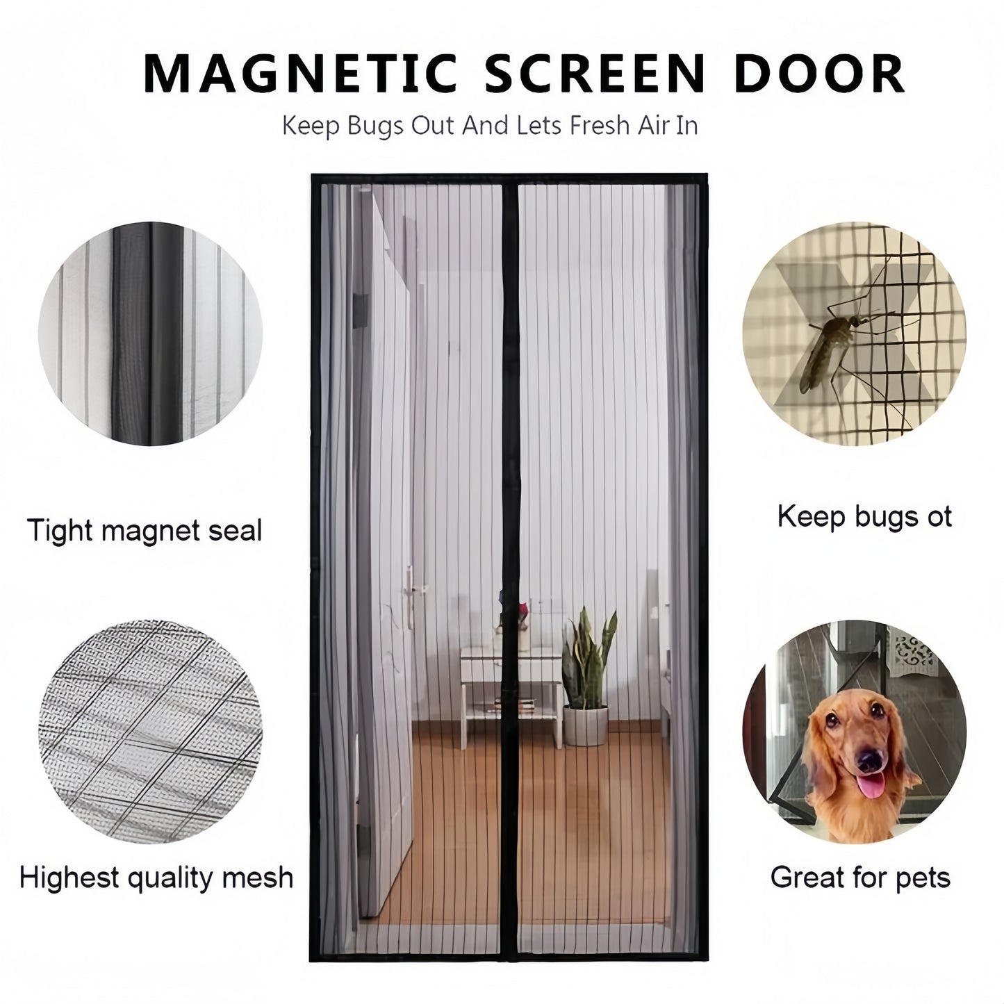 Magnetic Mosquito Door Net (Pack of 2)