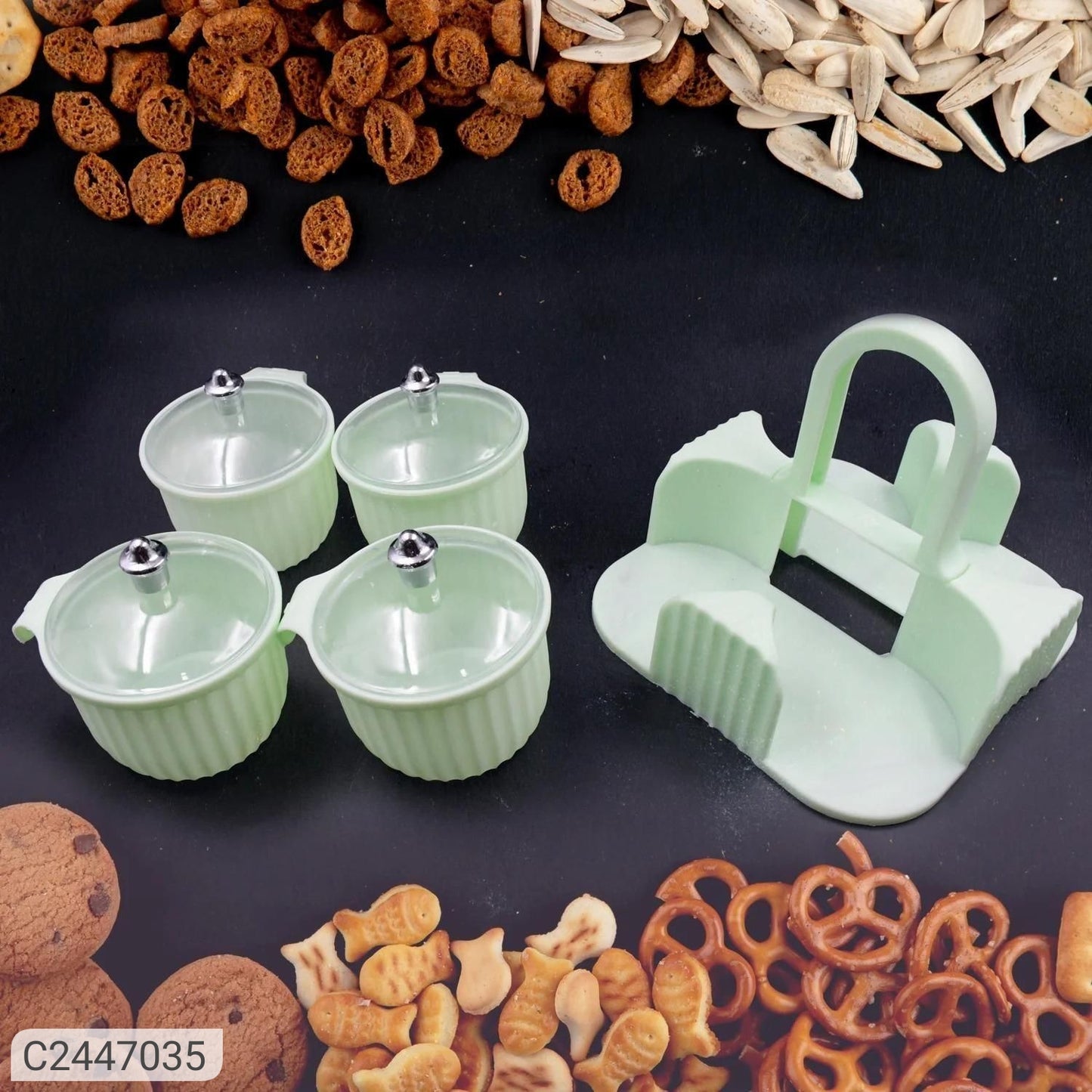 Multipurpose 4 Pcs Storage Jar With Tray