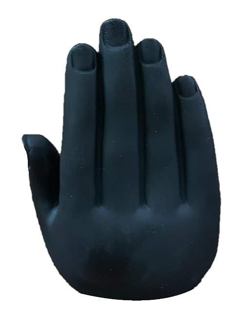 Handcrafted Meditating Palm Buddha Idol – Black & Golden