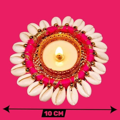 Cowrie Shell Design Tealight Holder – Pack of 2