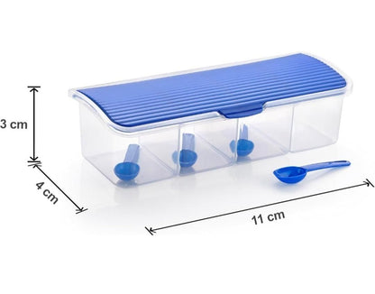 4-in-1 Spice Vault with Measuring Spoons and Airtight Lid – Pack of 2