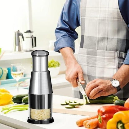 Stainless Steel Hand Food Chopper & Garlic Press