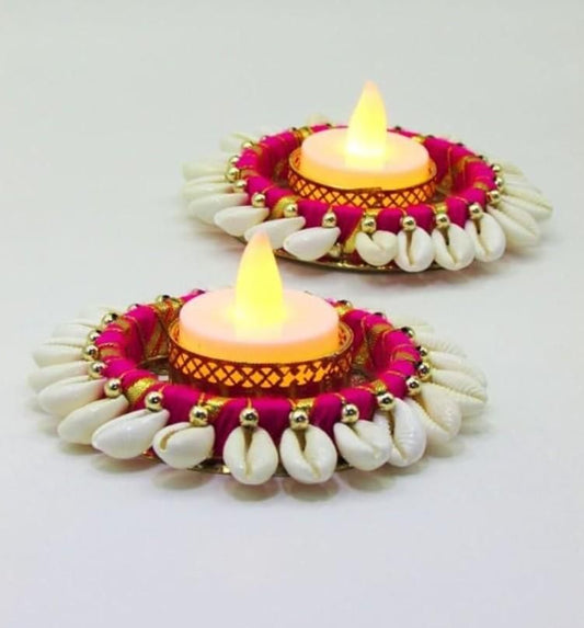 Cowrie Shell Design Tealight Holder – Pack of 2