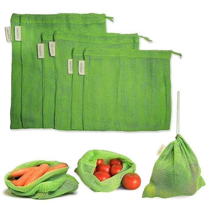 Fruit Bags for Vegetables and Fruits Reusable – Pack of 6