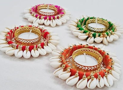 Cowrie Shell Design Tealight Holder – Pack of 2