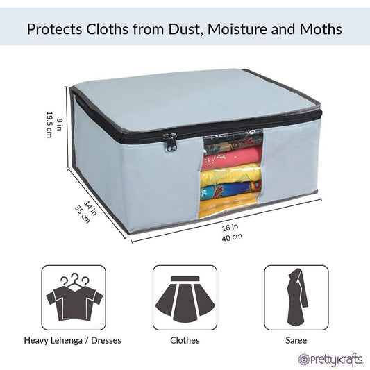 Saree Cover – Solid Non Woven Wardrobe Organizer (Pack of 6)