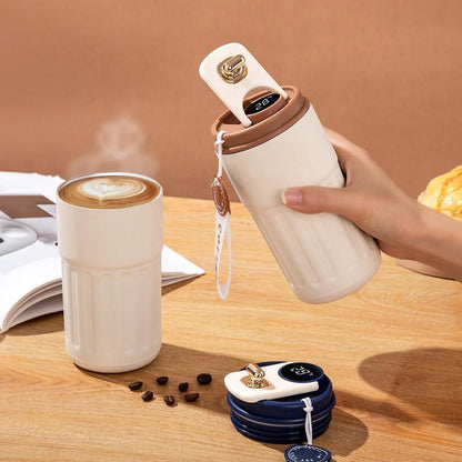 Stainless Steel Hot & Cold Vacuum Insulated Coffee Mug with Temperature Display
