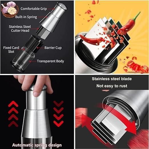 Stainless Steel Hand Food Chopper & Garlic Press