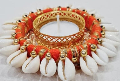 Cowrie Shell Design Tealight Holder – Pack of 2