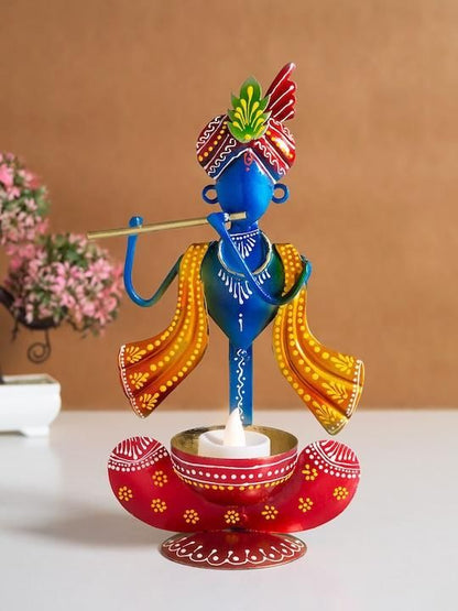 Blue & Red Shree Krishna Idol Showpiece