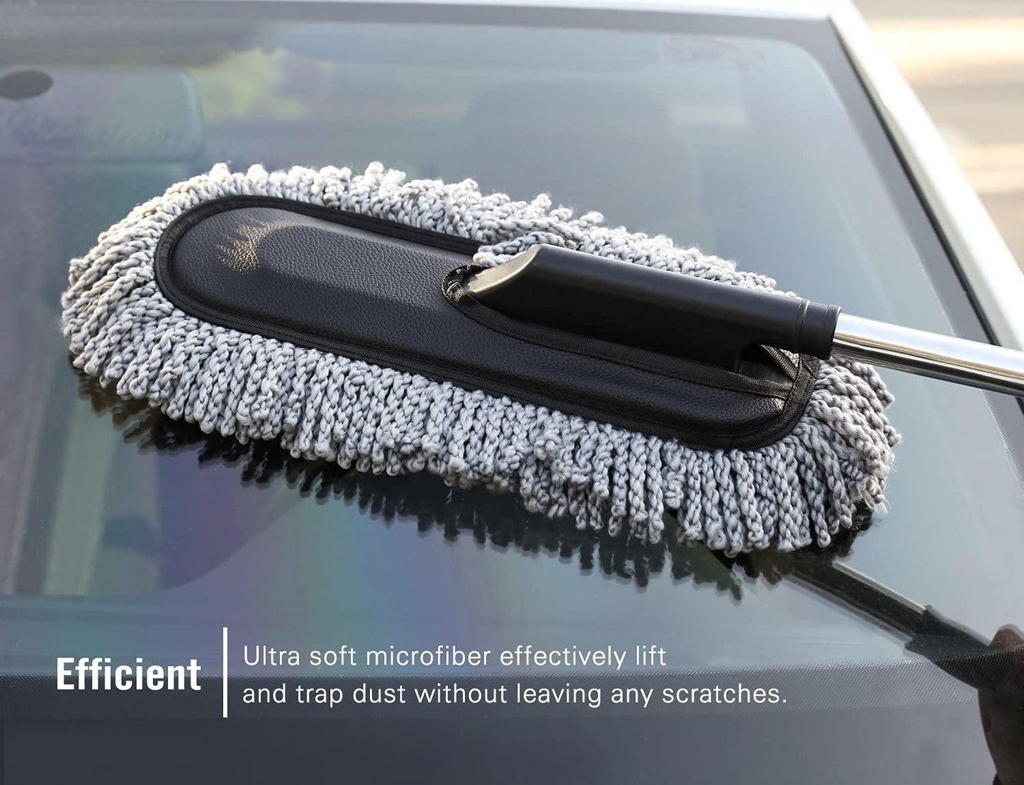 Retractable Flexible Microfiber Car Duster – 360° Rotating Mop