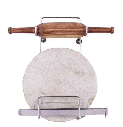 Stainless Steel Rolling Pin Holder Chakla Belan Stand – Pack of 1