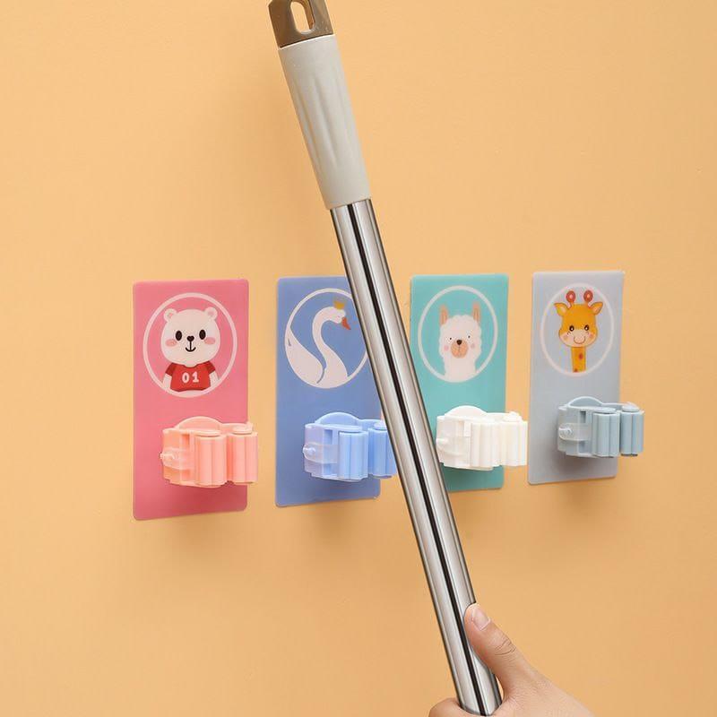 Mop Broom Holder – Wall Mounted Cartoon Design (Pack of 3)