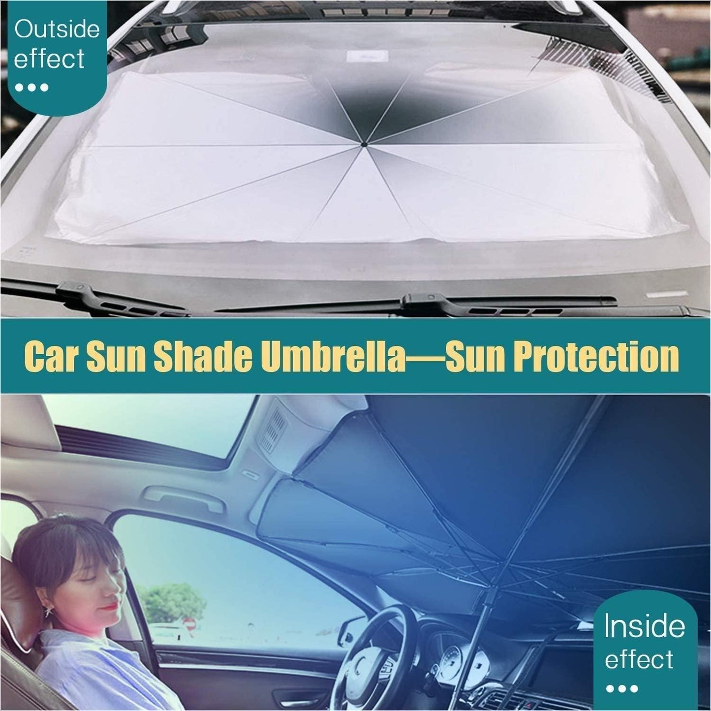 Car Windshield Sun Shade Umbrella – Front Window Heat Protection Cover
