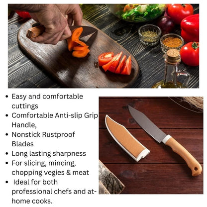 Stainless Steel Knives with Cover – Pack of 6