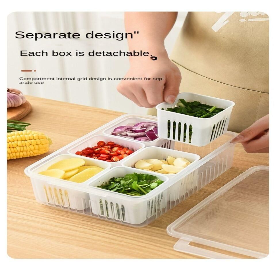 6 Grid Fridge Storage Boxes Containers – Pack of 1