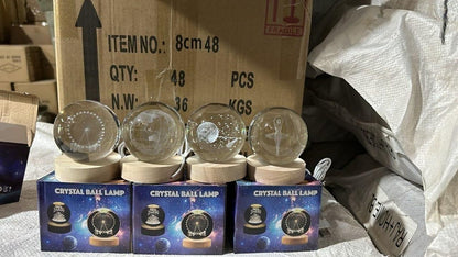 3D Crystal Lamp Ball – LED Night Light for Home & Bedroom