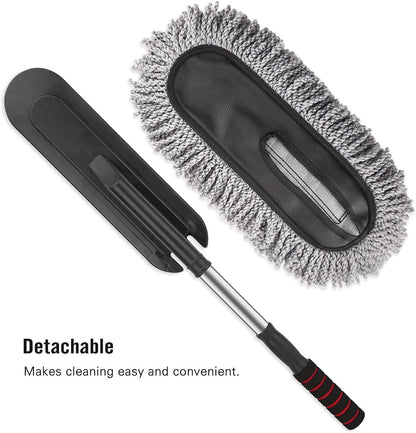 Retractable Flexible Microfiber Car Duster – 360° Rotating Mop