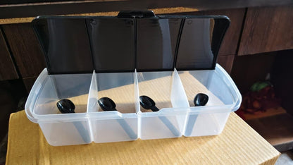 4-in-1 Spice Vault with Measuring Spoons and Airtight Lid – Pack of 2