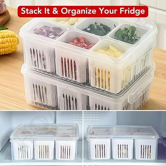Food Storage Box with Lid – 6 Compartments