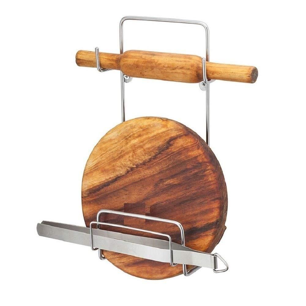 Stainless Steel Rolling Pin Holder Chakla Belan Stand – Pack of 1