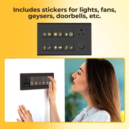 Gold Switch Stickers – Functional Icons (Multiple Set Options)
