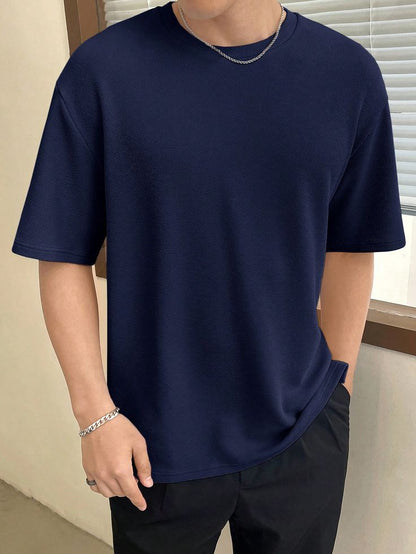 Men's Polycotton Solid Round Neck T-shirts (Pack of 4)
