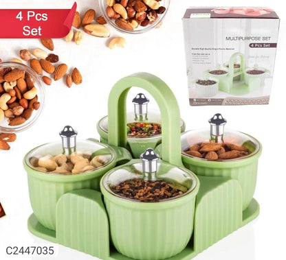 Multipurpose 4 Pcs Storage Jar With Tray