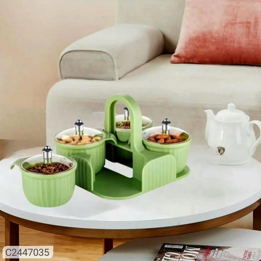 Multipurpose 4 Pcs Storage Jar With Tray