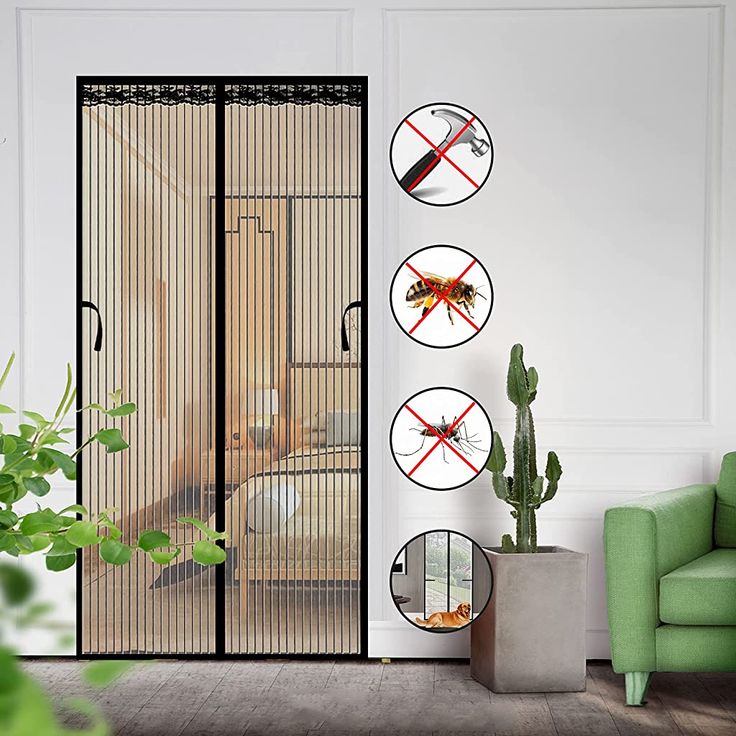 Magnetic Mosquito Door Net (Pack of 2)