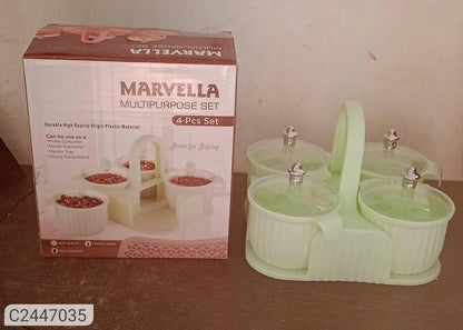 Multipurpose 4 Pcs Storage Jar With Tray