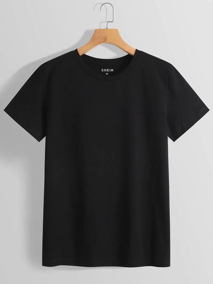 Men's Polycotton Solid Round Neck T-shirts (Pack of 4)
