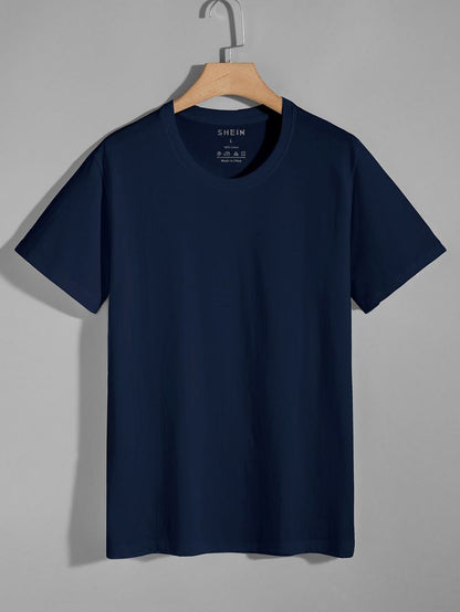 Men's Polycotton Solid Round Neck T-shirts (Pack of 4)
