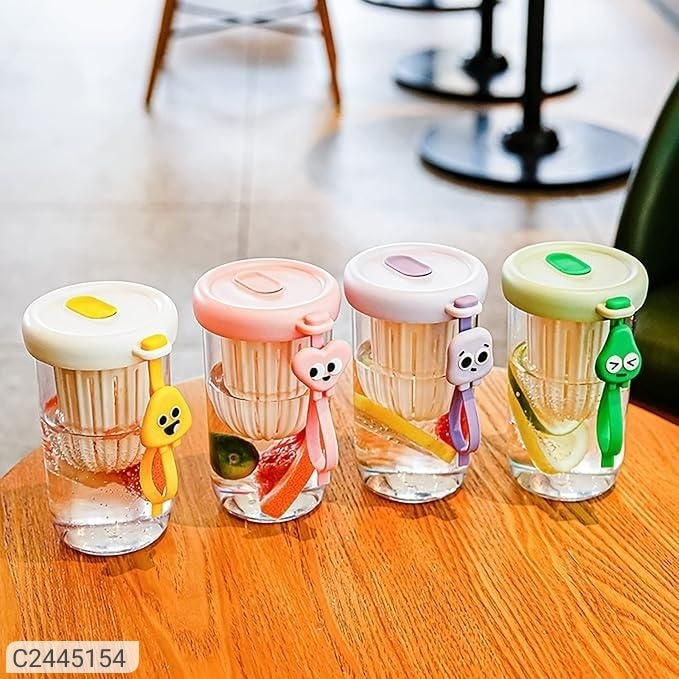 Glass Tumbler with Fruit Infuser Lid and StrawPackage