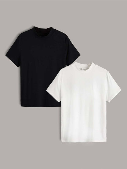 Men's Polycotton Solid Round Neck T-shirts (Pack of 4)