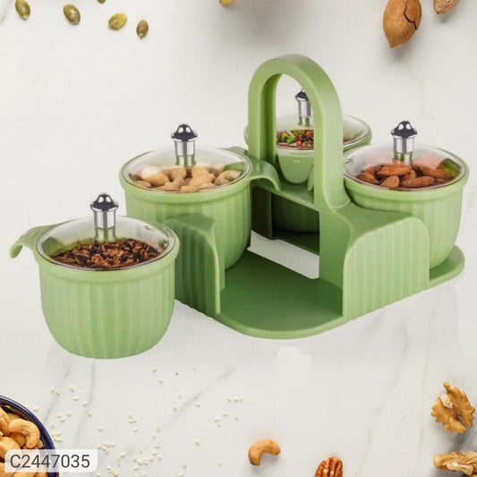 Multipurpose 4 Pcs Storage Jar With Tray