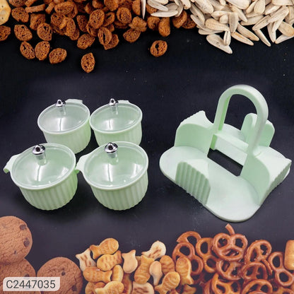 Multipurpose 4 Pcs Storage Jar With Tray